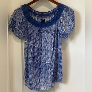 Lucky Brand crochet neck shirt